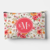 Orange Doodle Garden Blume Pattern Zubehörtasche (Rückseite)