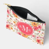 Orange Doodle Garden Blume Pattern Zubehörtasche (Offen)