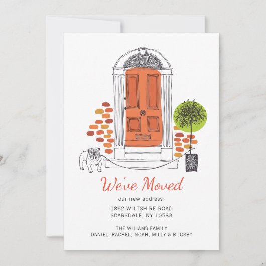 Orange Door Hund, den wir bewegt haben | Ankündigu Ankündigung (Vorderseite)