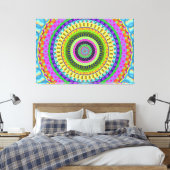 Orange Dots Mandala Circle Stretched Canvas Print Leinwanddruck (Insitu (Schlafzimmer))