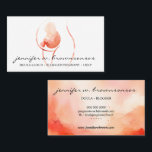 Orange Doula Birth Watercolor Schwangere Neugebore Visitenkarte<br><div class="desc">Orange Doula Birth Watercolor Schwangere Neugeborene</div>