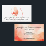 Orange Doula Birth Watercolor Schwangere Neugebore Visitenkarte<br><div class="desc">Orange Doula Birth Watercolor Schwangere Neugeborene</div>