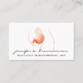 Orange Doula Birth Watercolor Schwangere Neugebore Visitenkarte (Vorderseite)