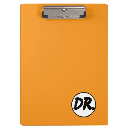 Orange DR. Logo Handyhülle Klemmbrett (Vorderseite)
