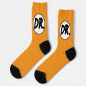 Orange DR. Logo Handyhülle Socken (Linkes Detail)