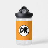 Orange DR. Logo Trinkflasche (Vorne)