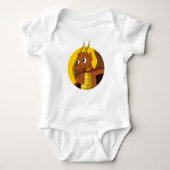 Orange Dragon Cartoon Baby Bodysuit Baby Strampler (Vorderseite)
