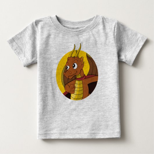 Orange Dragon Cartoon Baby T - Shirt (Vorderseite)