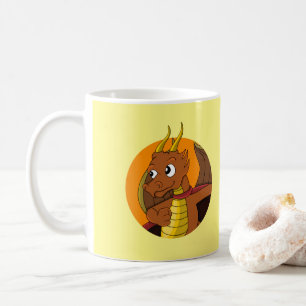 Orange Dragon Cartoon Kaffeetasse