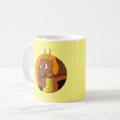 Orange Dragon Cartoon Kaffeetasse (Vorderseite Links)