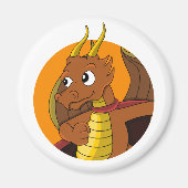 Orange Dragon Cartoon Magnet (Vorne)