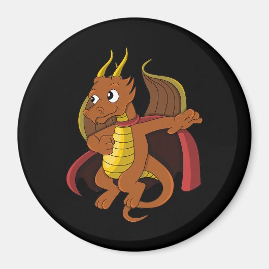 Orange Dragon Cartoon Magnet (Vorne)