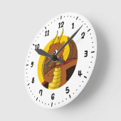 Orange Dragon Cartoon rund um die Uhr (Winkel)