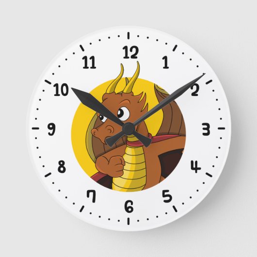 Orange Dragon Cartoon rund um die Uhr (Vorderseite)