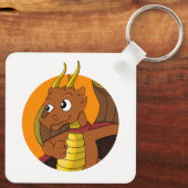 Orange Dragon Cartoon Schlüsselanhänger (Rückseite)
