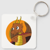 Orange Dragon Cartoon Schlüsselanhänger (Rückseite)