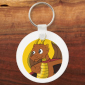 Orange Dragon Cartoon Schlüsselanhänger (Rückseite)