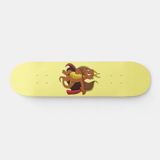 Orange Dragon Cartoon Skateboard (Horizontal)