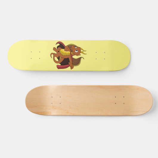 Orange Dragon Cartoon Skateboard (Horizontal)