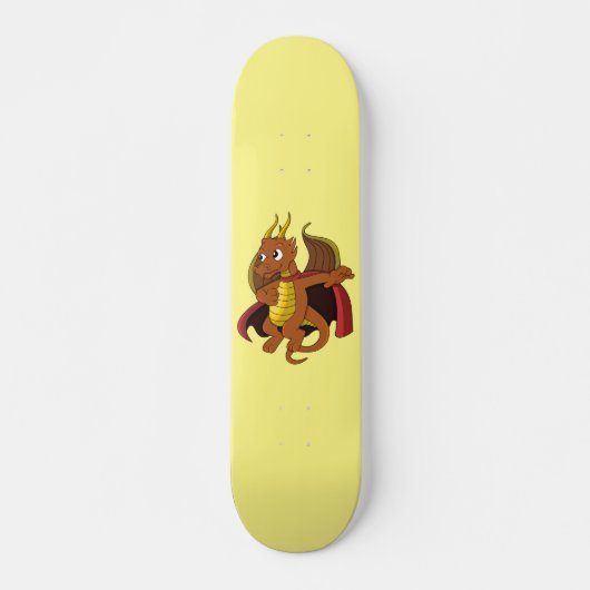 Orange Dragon Cartoon Skateboard (Vorne)