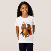 Orange Dragon Cartoon T - Shirt (Vorne ganz)