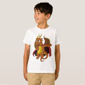 Orange Dragon Cartoon T - Shirt (Vorne ganz)