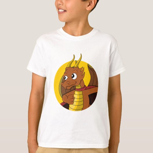 Orange Dragon Cartoon T - Shirt (Vorderseite)