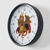 Orange Dragon Cartoon Uhr (Winkel)