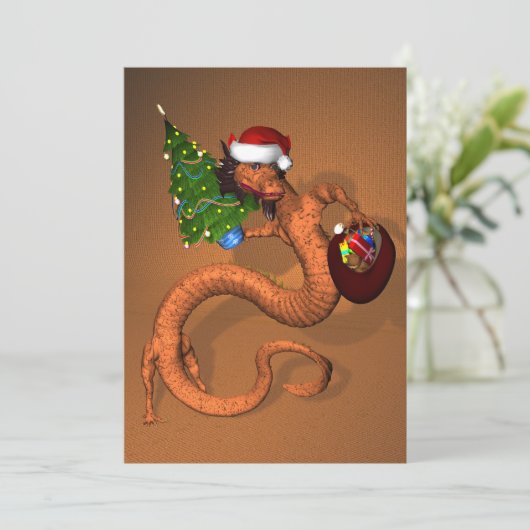 Orange Dragon Einladung (Stehend Vorderseite)