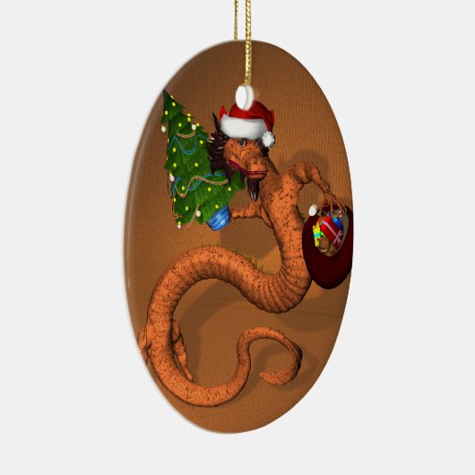 Orange Dragon Keramik Ornament (Rechts)