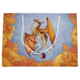 Orange Dragon of Autumn Fantasy Art Große Geschenktüte