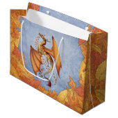 Orange Dragon of Autumn Fantasy Art Große Geschenktüte (Vorderseite Schrägansicht)