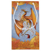 Orange Dragon of Autumn Fantasy Art Kleine Geschenktüte (Rückseite)