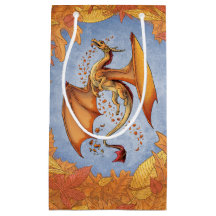 Orange Dragon of Autumn Fantasy Art