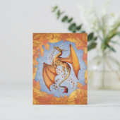 Orange Dragon of Autumn Fantasy Art Postkarte (Stehend Vorderseite)