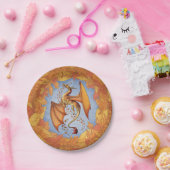 Orange Dragon of Autumn Nature Fantasy Art Pappteller (Party)