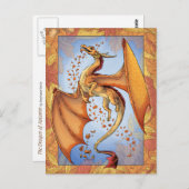 Orange Dragon of Autumn Nature Fantasy Art Postkarte (Vorne/Hinten)