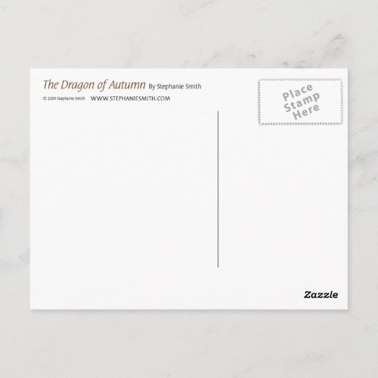 Orange Dragon of Autumn Nature Fantasy Art Postkarte (Rückseite)