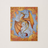 Orange Dragon of Autumn Nature Fantasy Art Puzzle (Vertikal)