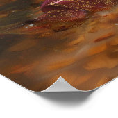 Orange Dragon Raven Witchy AI Art Matt Value Poster (Ecke)