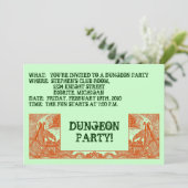 ORANGE DRAGONEN IN DEN DUNGEONS ~ PARTY EINLADUNG! EINLADUNG (Stehend Vorderseite)