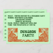 ORANGE DRAGONEN IN DEN DUNGEONS ~ PARTY EINLADUNG! EINLADUNG (Vorne/Hinten)
