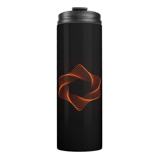 Orange Drahtgitter-Torus-Objekt Thermosbecher (Vorderseite)