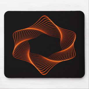 Orange Drahtrahmen-Torus-Objekt Mousepad
