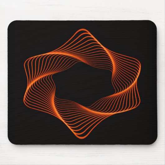 Orange Drahtrahmen-Torus-Objekt Mousepad (Vorne)