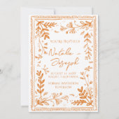 Orange Drawn Floral Garden Photo Save The Date (Rückseite)