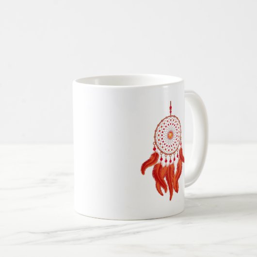 Orange Dream Catcher Kaffeetasse (VorderseiteRechts)