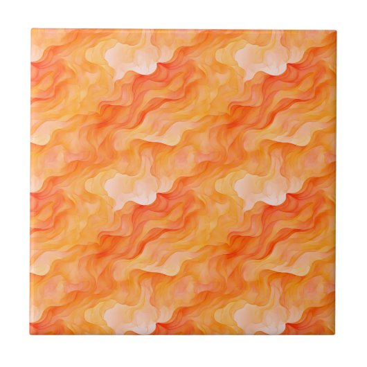 Orange Dream Waves Fliese (Vorderseite)