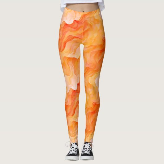 Orange Dream Waves Leggings (Vorderseite)