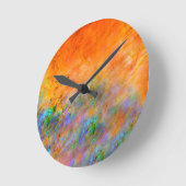 Orange Dreamscape Runde Wanduhr (Winkel)